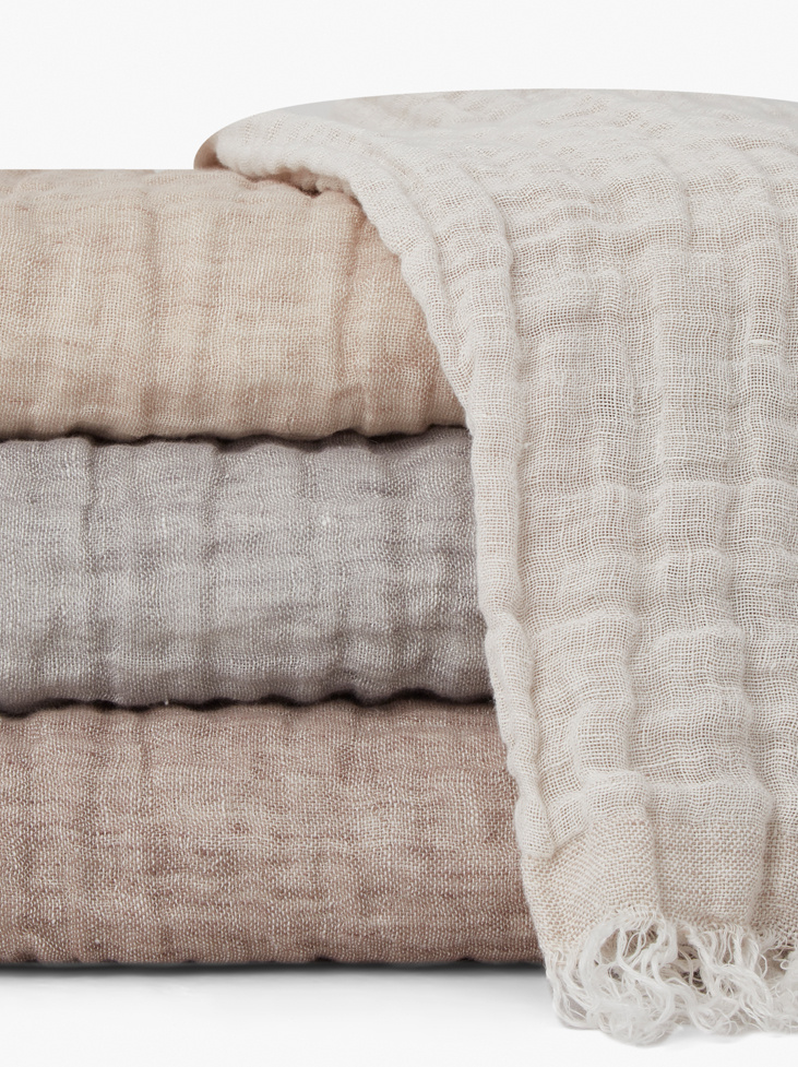 LINNEPLÄD - Desert Beige/Off White