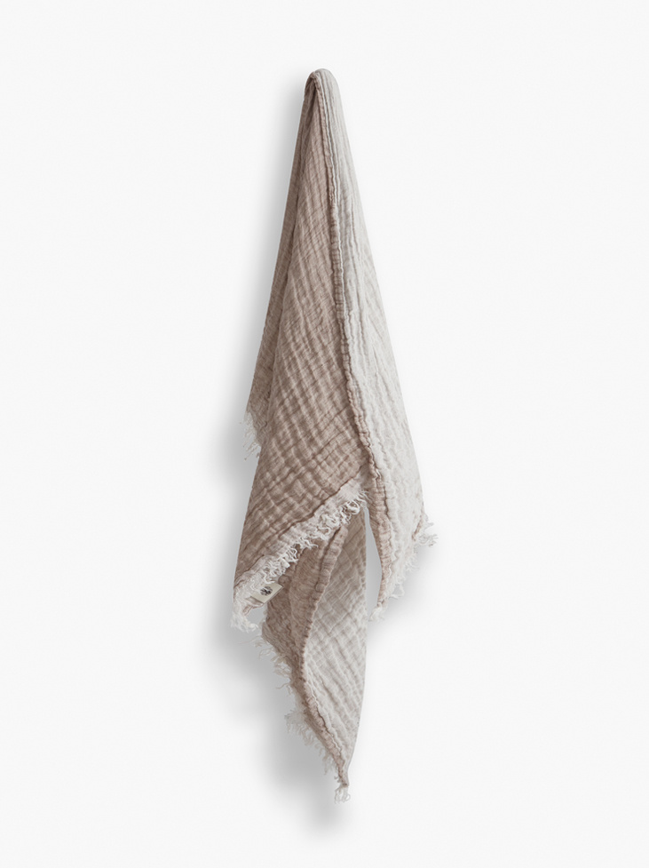 LINNEPLÄD  - Ash Brown/Off White