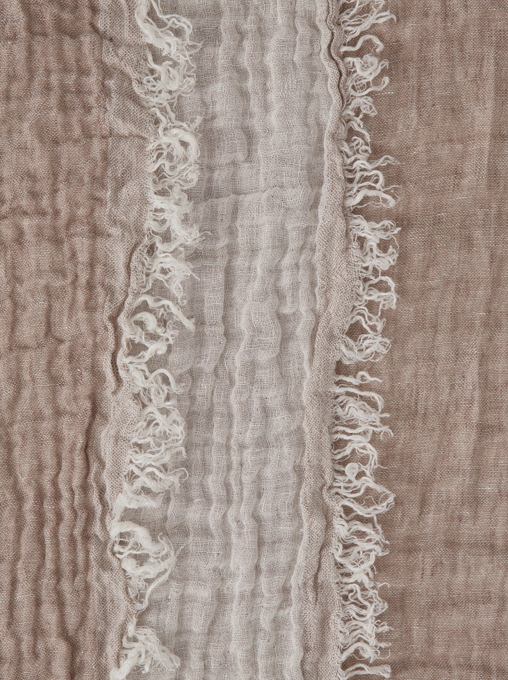 LINNEPLÄD  - Ash Brown/Off White